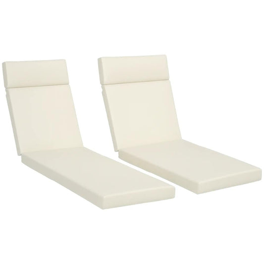 Outsunny Set of 2 Sun Lounger Cushions, Replacement Cushions for Rattan Furniture with Ties, 196 x 55 cm, Cushion ONLY 