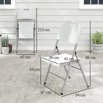 Outsunny Set of Four Foldable Outdoor Chairs - White 2
