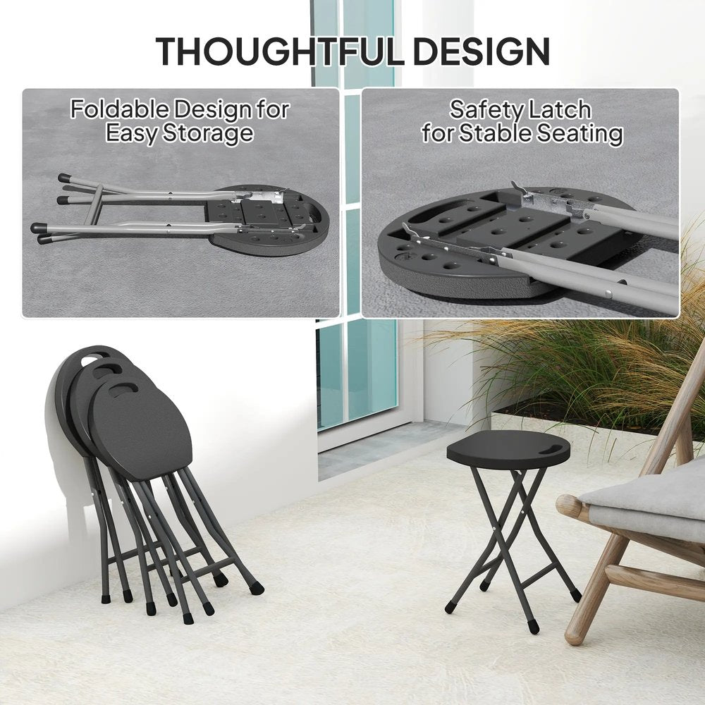 Outsunny Set of Four Folding Carry Stools 4