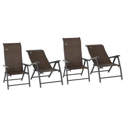 Outsunny Set of Four Folding Garden Chairs, with Seven-Position Adjustable Backs