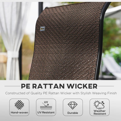 Outsunny Set of Four Folding Garden Chairs, with Seven-Position Adjustable Backs