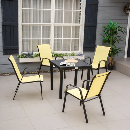 Outsunny Set of Four Stackable Mesh Seat Chairs 1