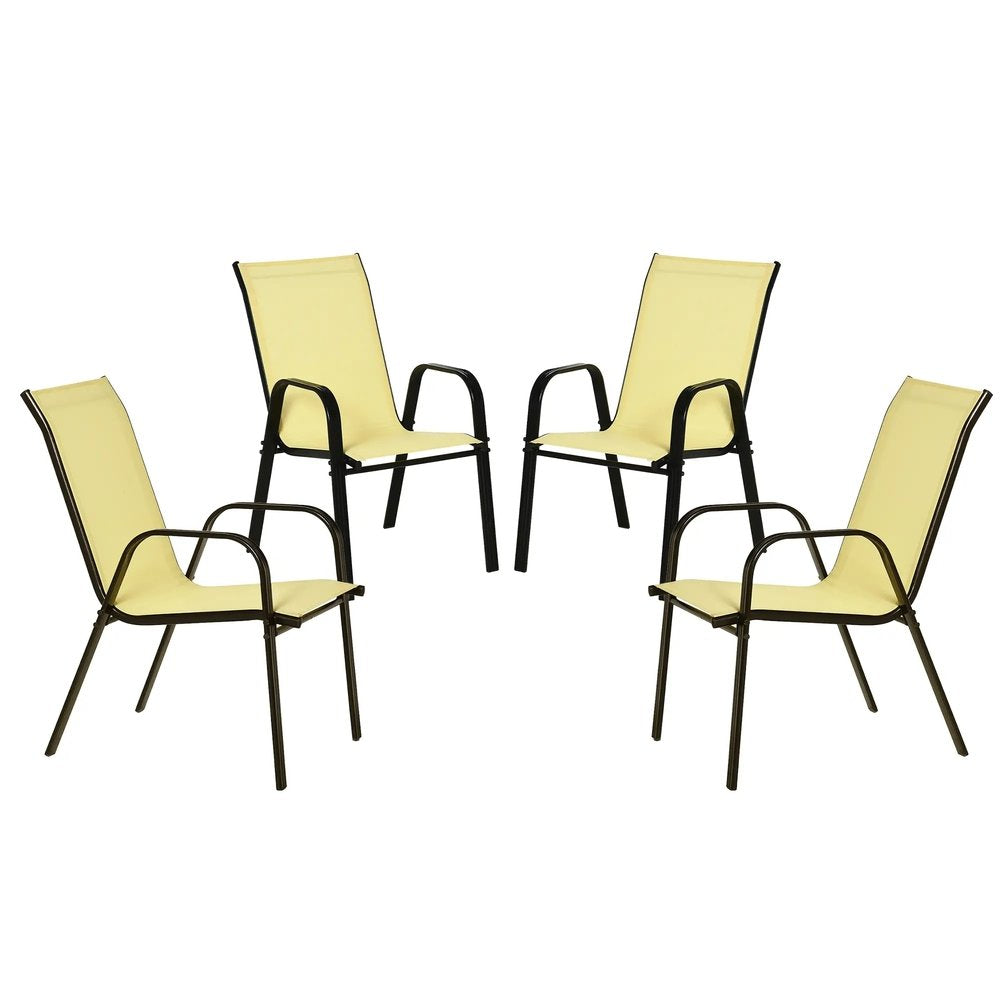 Outsunny Set of Four Stackable Mesh Seat Chairs 10