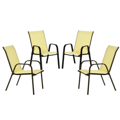 Outsunny Set of Four Stackable Mesh Seat Chairs 10