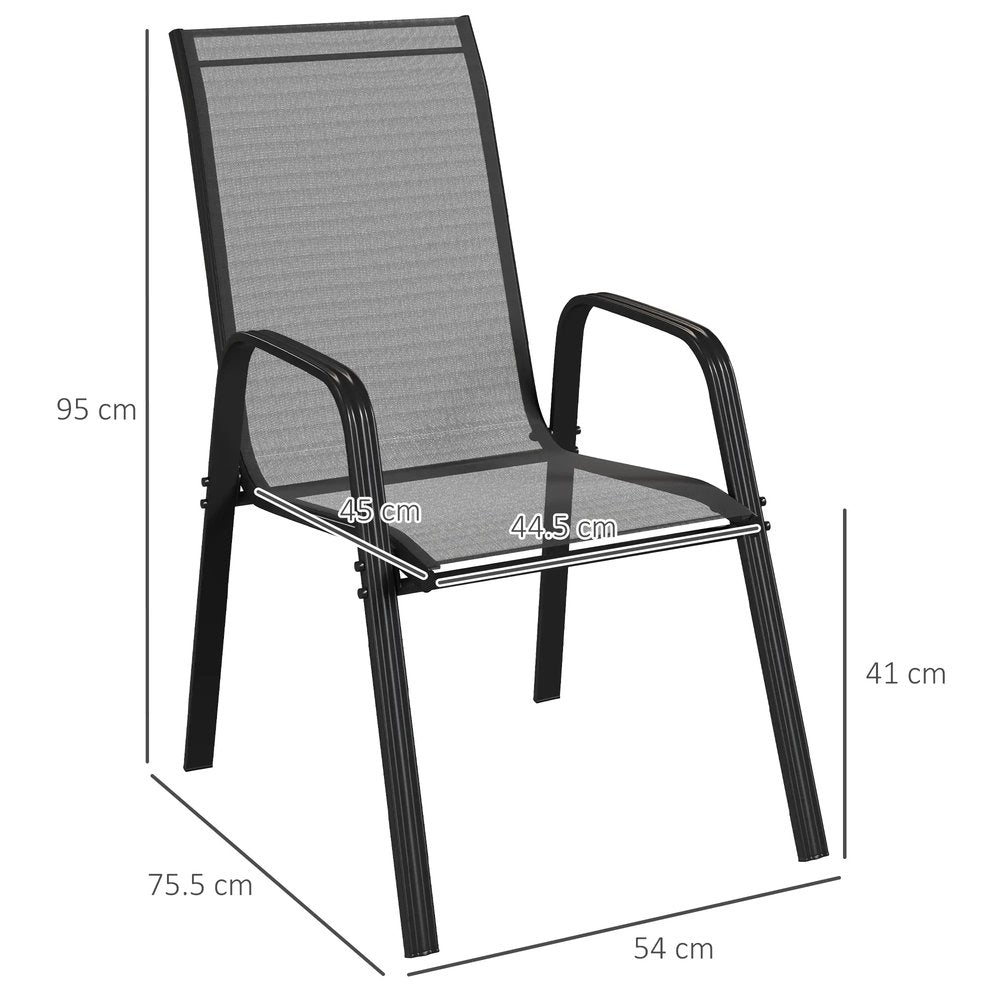Outsunny Set of Four Stackable Mesh Seat Chairs 13