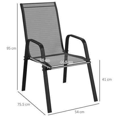 Outsunny Set of Four Stackable Mesh Seat Chairs 13