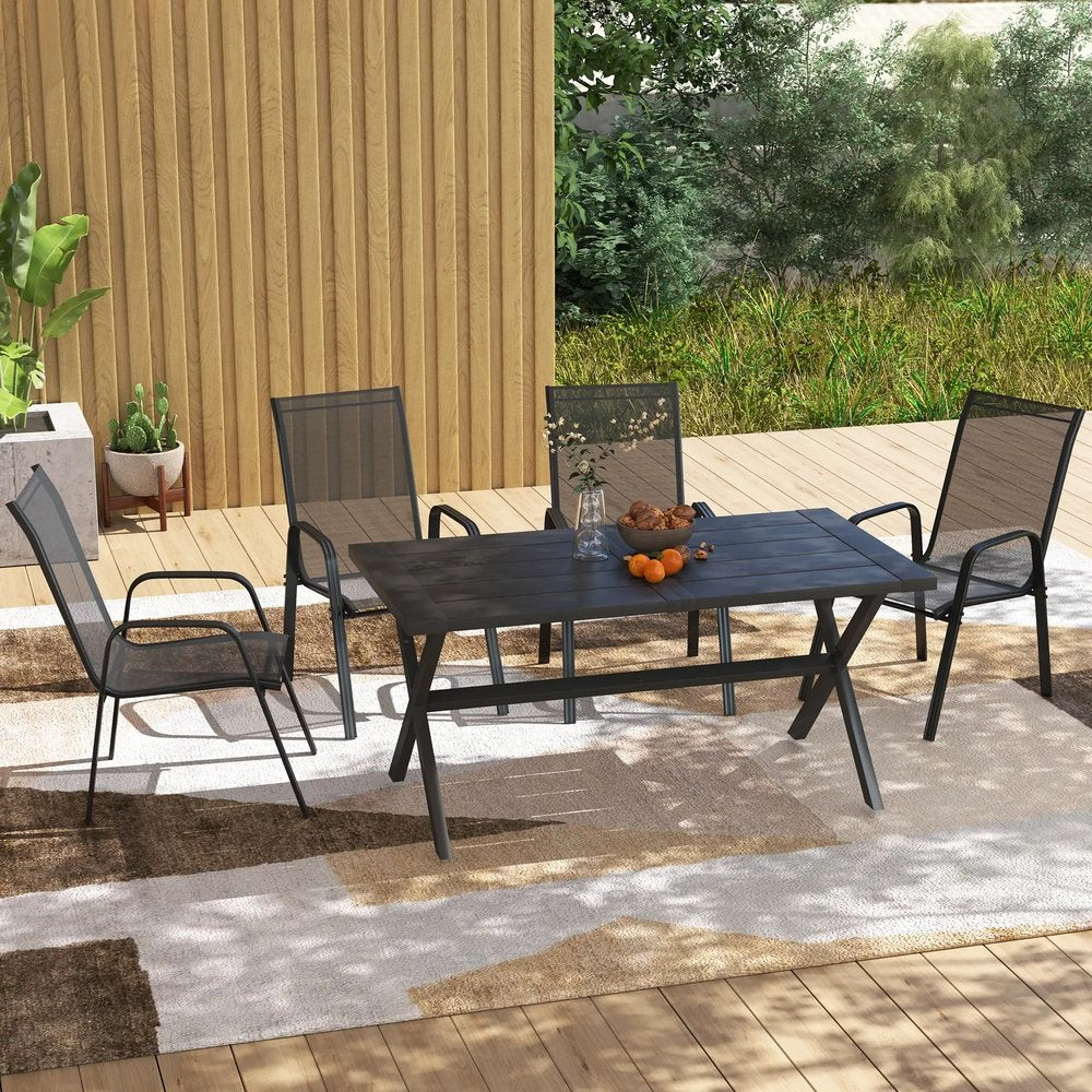 Outsunny Set of Four Stackable Mesh Seat Chairs 17