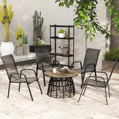 Outsunny Set of Four Stackable Mesh Seat Chairs 18