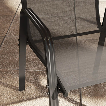 Outsunny Set of Four Stackable Mesh Seat Chairs 19