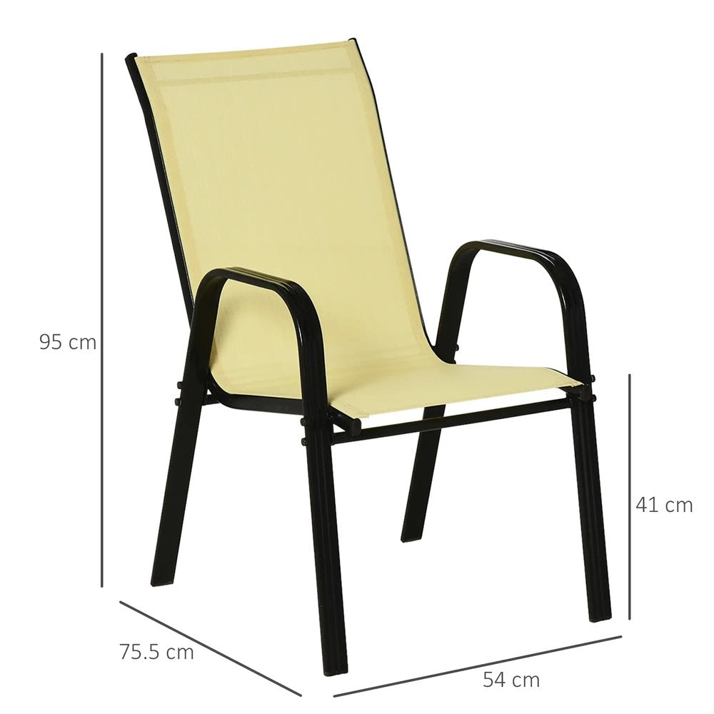 Outsunny Set of Four Stackable Mesh Seat Chairs 2