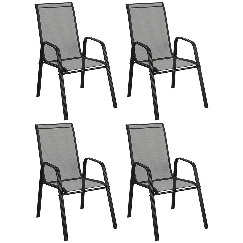 Outsunny Set of Four Stackable Mesh Seat Chairs 20