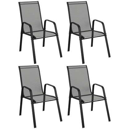 Outsunny Set of Four Stackable Mesh Seat Chairs 20