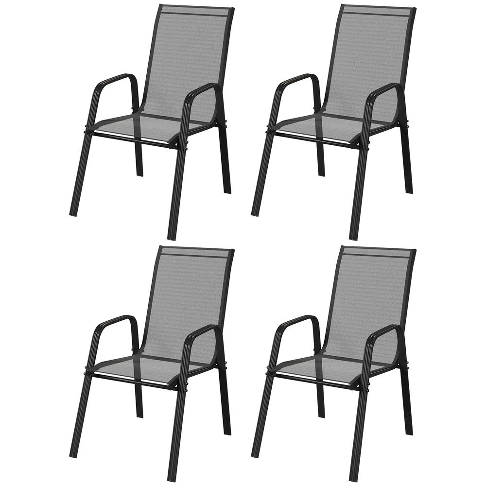 Outsunny Set of Four Stackable Mesh Seat Chairs 21