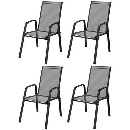 Outsunny Set of Four Stackable Mesh Seat Chairs 21
