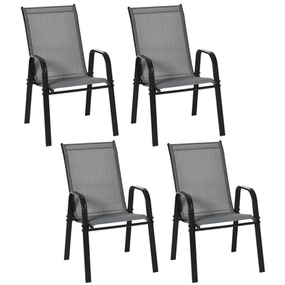 Outsunny Set of Four Stackable Mesh Seat Chairs 22