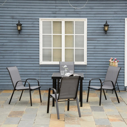 Outsunny Set of Four Stackable Mesh Seat Chairs 23