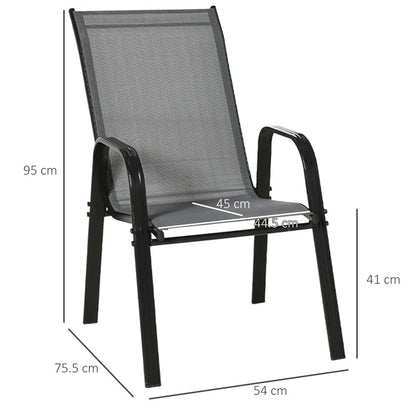 Outsunny Set of Four Stackable Mesh Seat Chairs 24