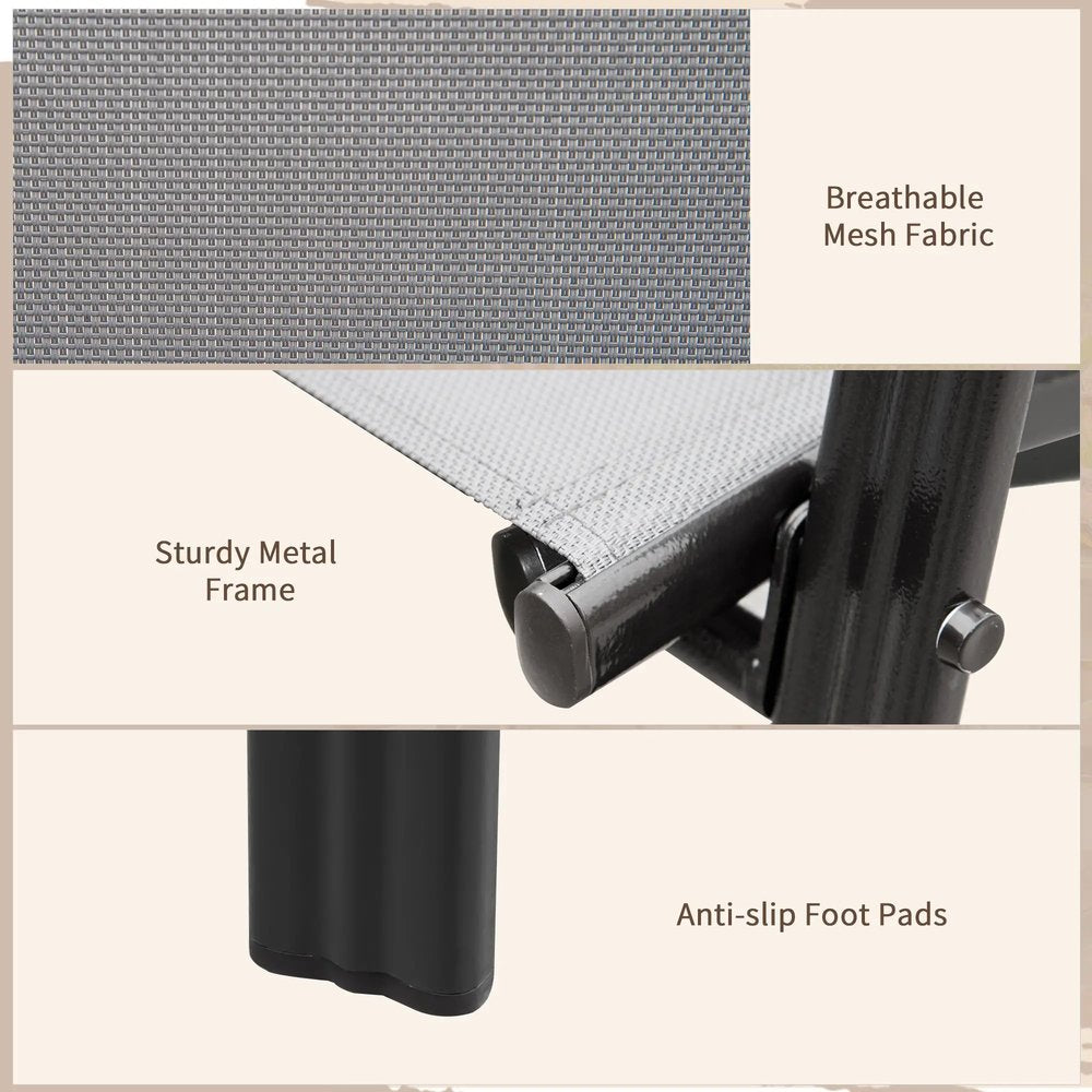 Outsunny Set of Four Stackable Mesh Seat Chairs 27