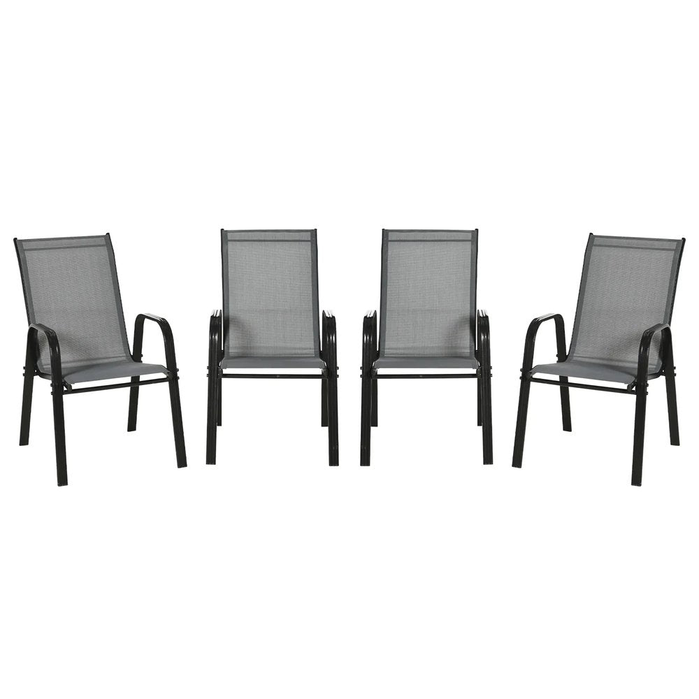 Outsunny Set of Four Stackable Mesh Seat Chairs 33