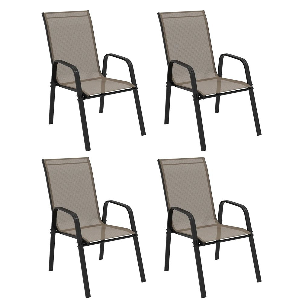 Outsunny Set of Four Stackable Mesh Seat Chairs 34