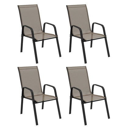 Outsunny Set of Four Stackable Mesh Seat Chairs 34