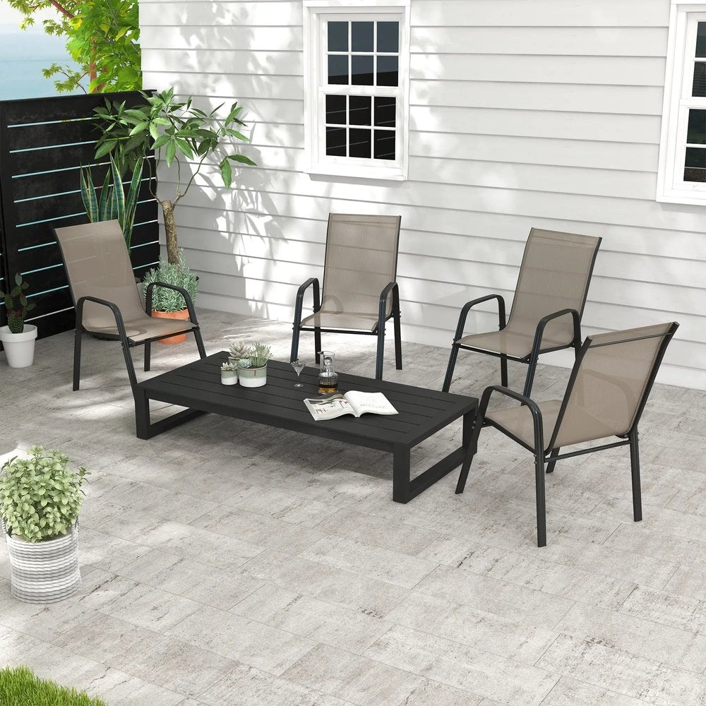 Outsunny Set of Four Stackable Mesh Seat Chairs 35