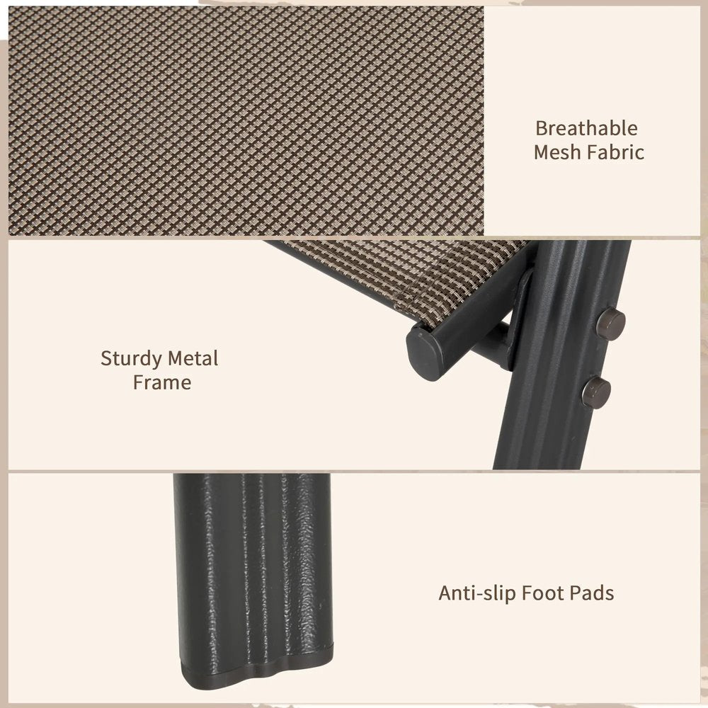 Outsunny Set of Four Stackable Mesh Seat Chairs 39