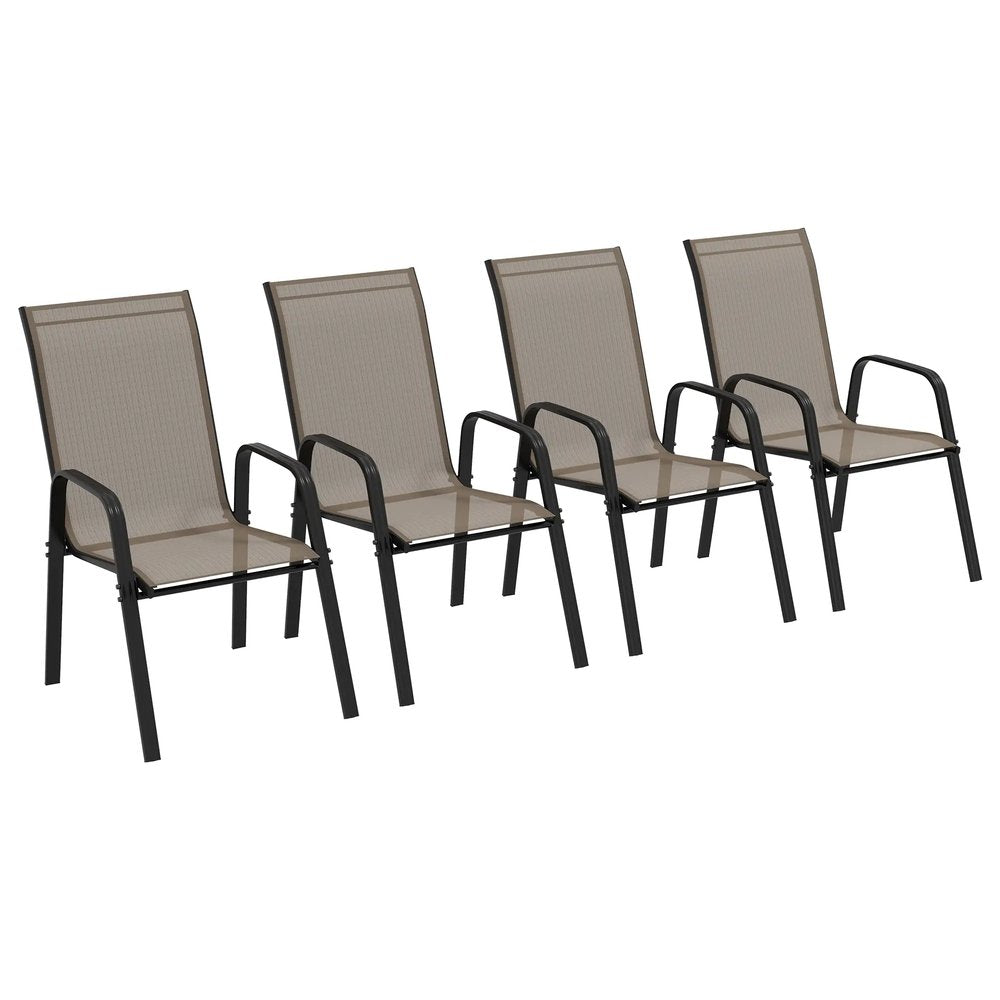 Outsunny Set of Four Stackable Mesh Seat Chairs 44