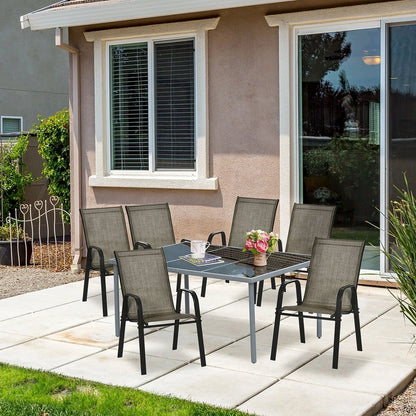 Outsunny Set of Four Stackable Mesh Seat Chairs 46