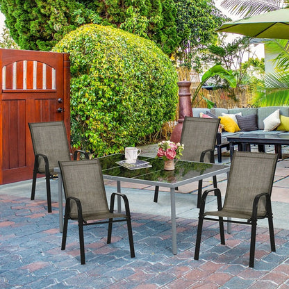 Outsunny Set of Four Stackable Mesh Seat Chairs 47