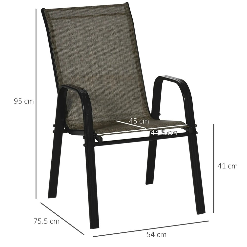 Outsunny Set of Four Stackable Mesh Seat Chairs 48