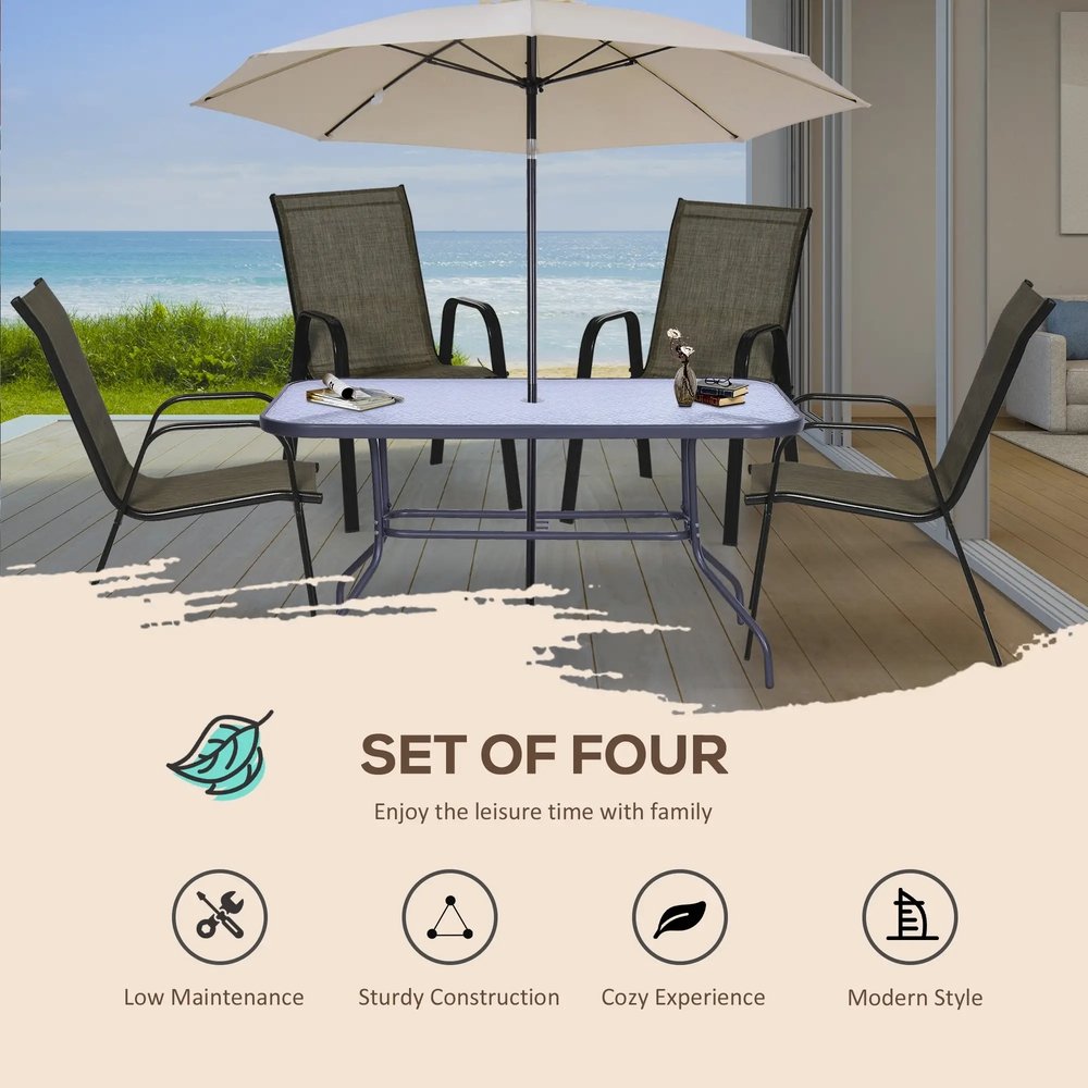Outsunny Set of Four Stackable Mesh Seat Chairs 49