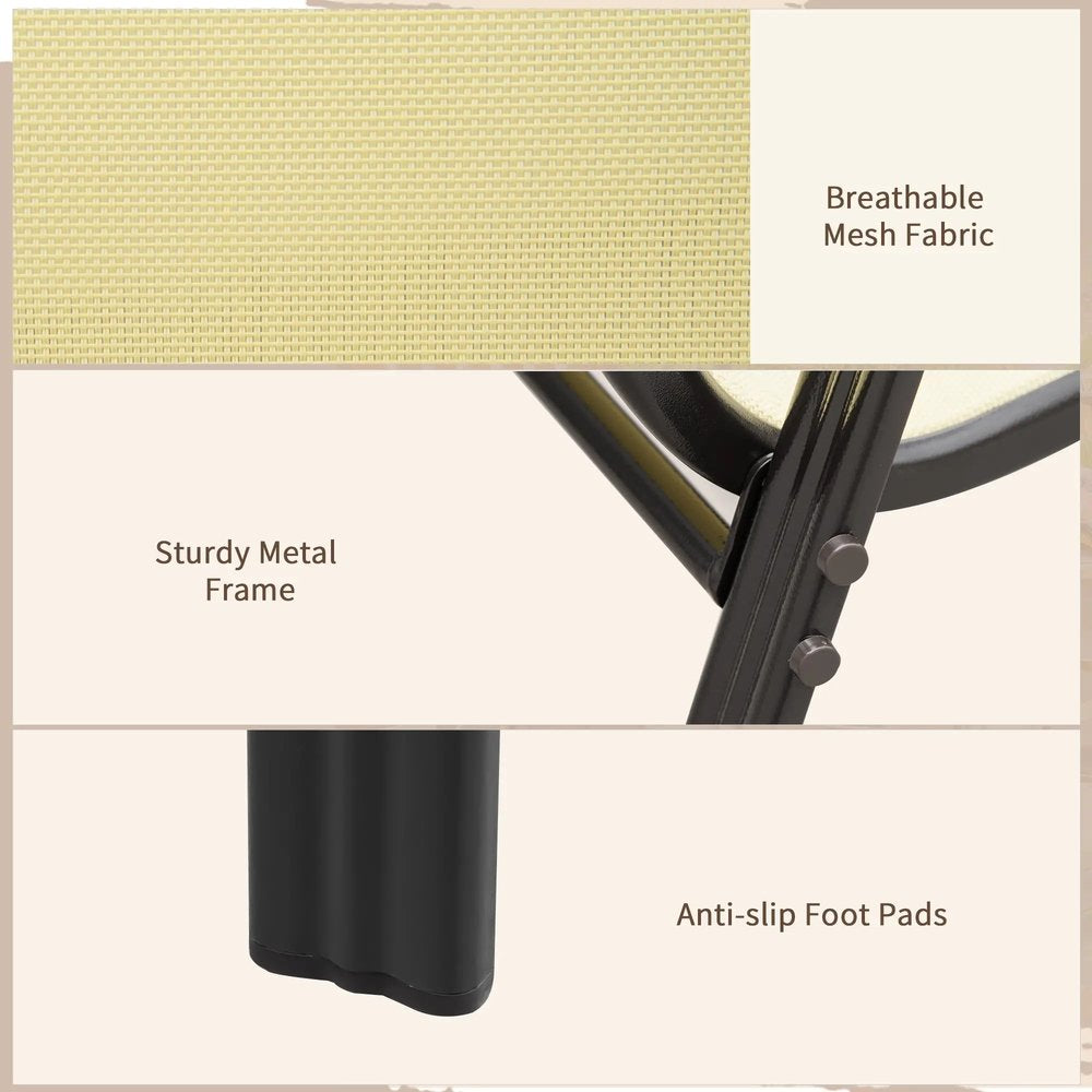 Outsunny Set of Four Stackable Mesh Seat Chairs 5