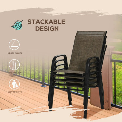 Outsunny Set of Four Stackable Mesh Seat Chairs 50