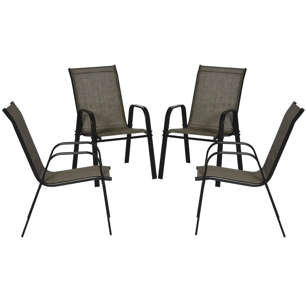 Outsunny Set of Four Stackable Mesh Seat Chairs 57