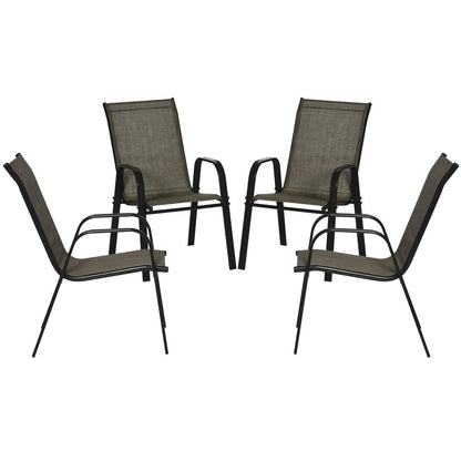 Outsunny Set of Four Stackable Mesh Seat Chairs 57