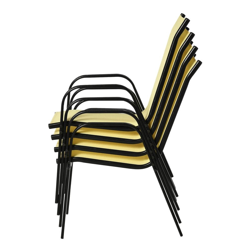 Outsunny Set of Four Stackable Mesh Seat Chairs 6