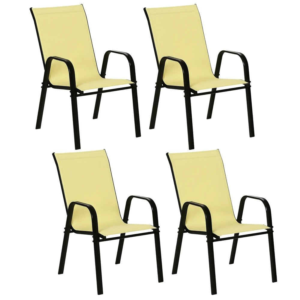 Outsunny Set of Four Stackable Mesh Seat Chairs 9