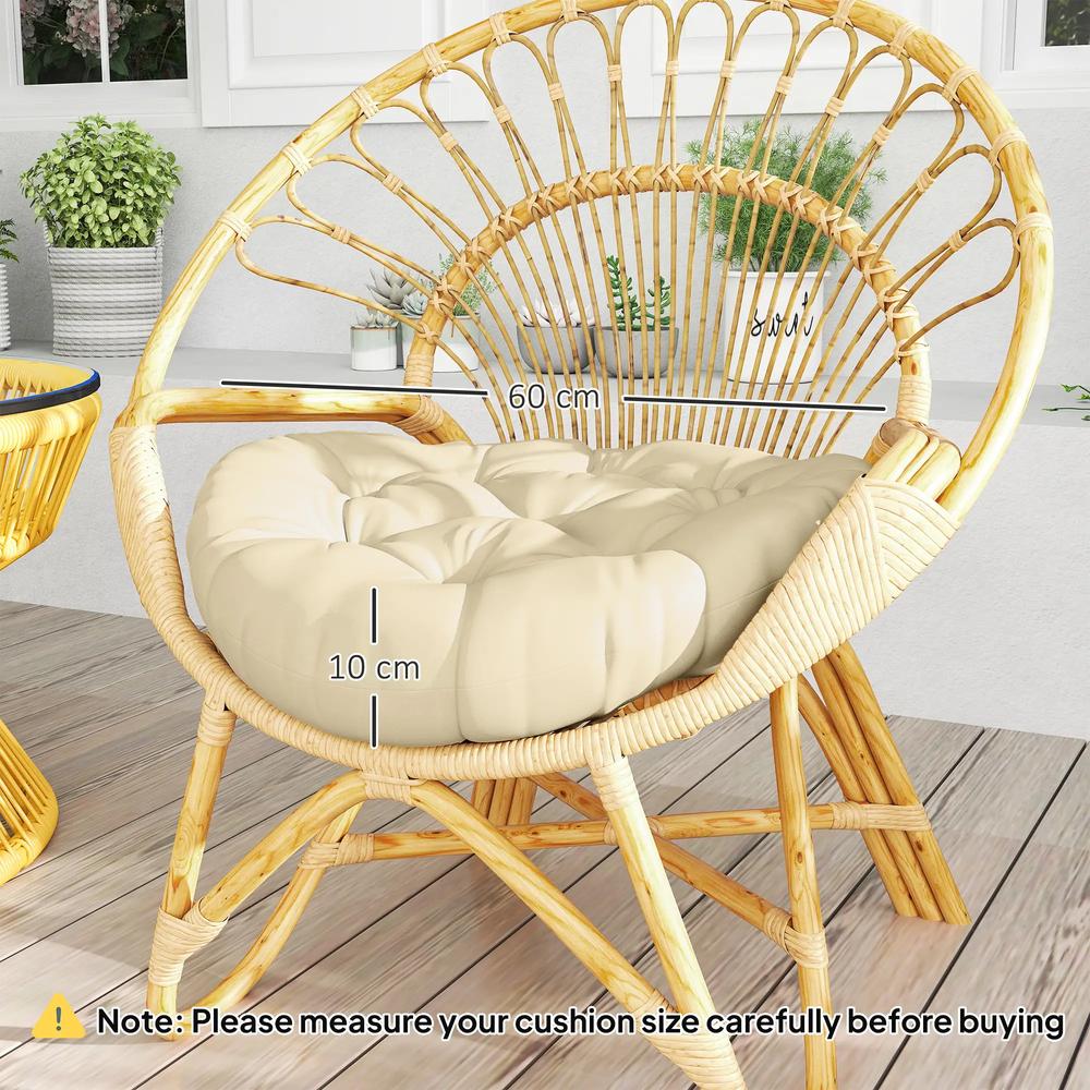Outsunny Set of Two &phi;60cm Outdoor Cushions - Beige 2