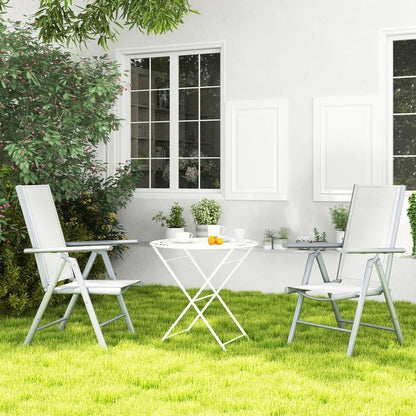 Outsunny Set of Two Aluminium Folding Chairs - Light Grey 7