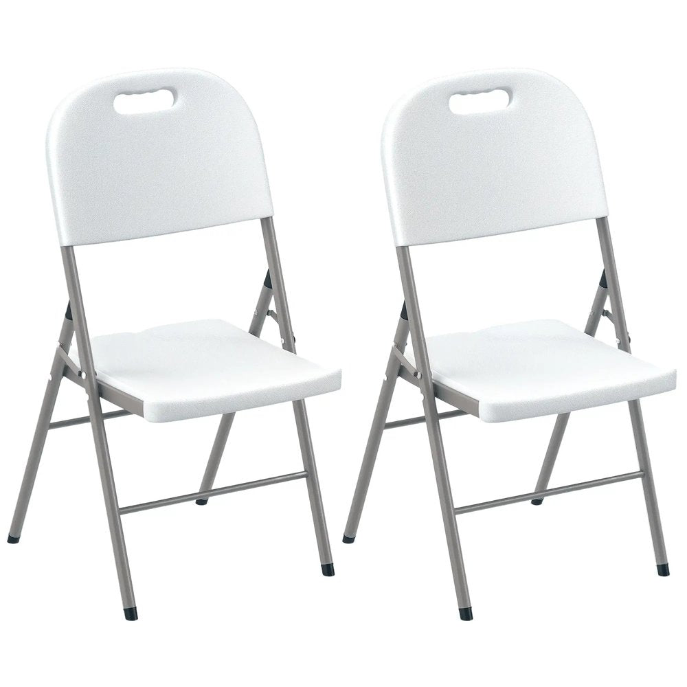 Outsunny Set of Two Foldable Outdoor Chairs - White 9