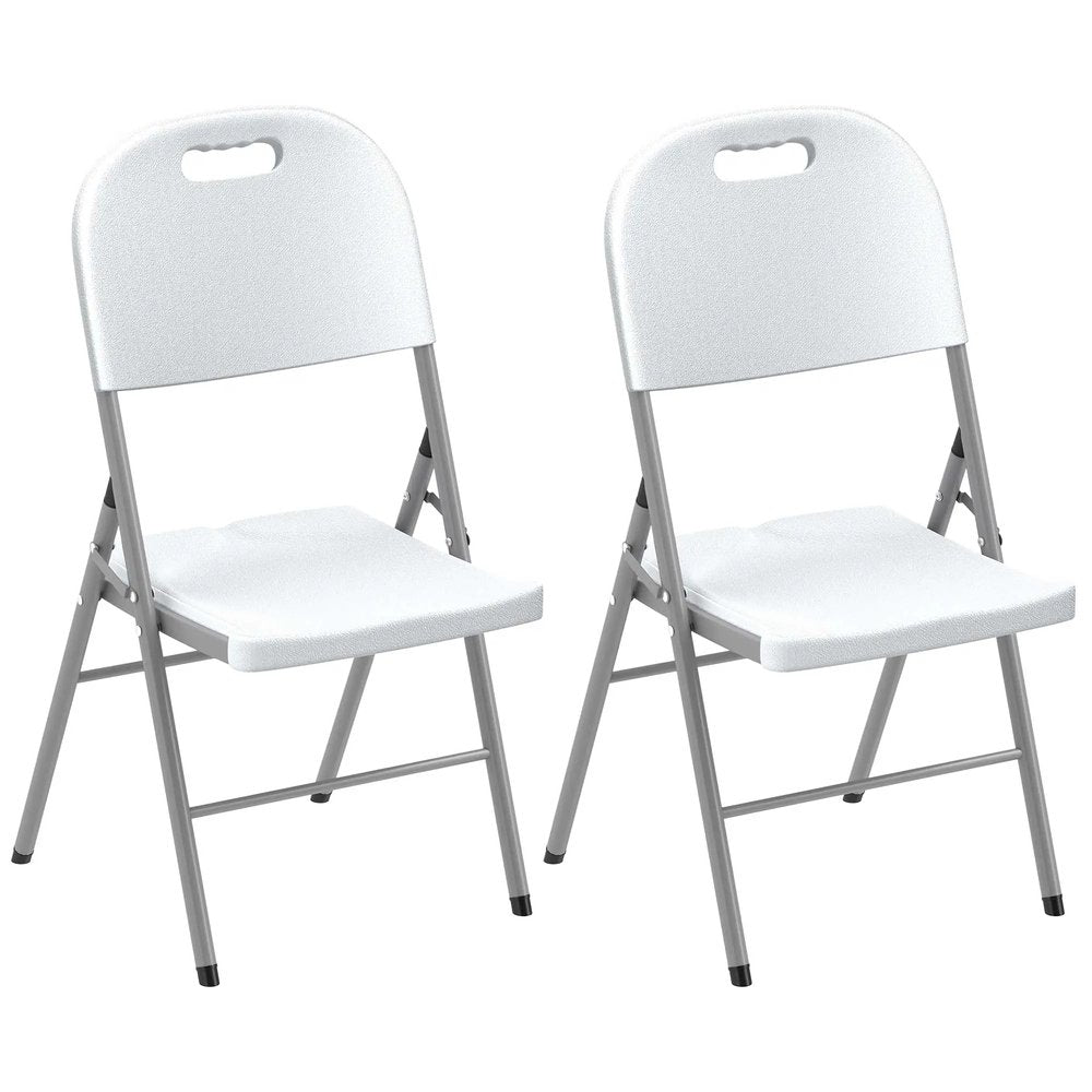 Outsunny Set of Two Foldable Outdoor Chairs - White 