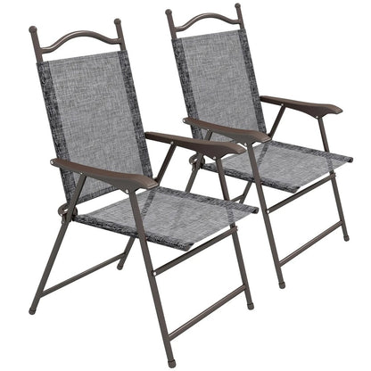Outsunny Set of Two Folding Garden Chairs, with Fabric Mesh Seats 11