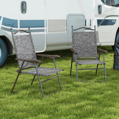 Outsunny Set of Two Folding Garden Chairs, with Fabric Mesh Seats 12