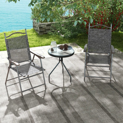 Outsunny Set of Two Folding Garden Chairs, with Fabric Mesh Seats 17
