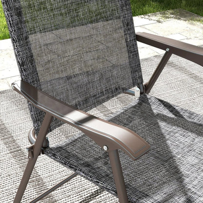 Outsunny Set of Two Folding Garden Chairs, with Fabric Mesh Seats 18