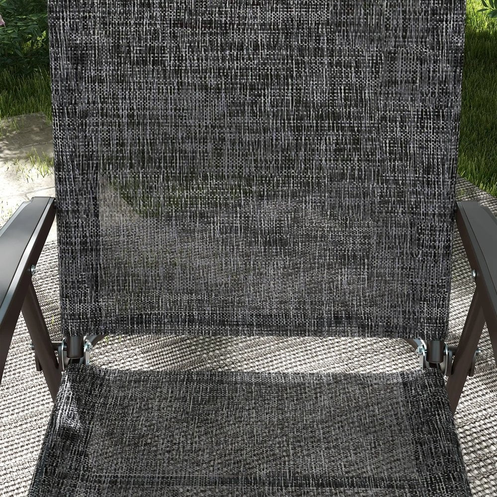Outsunny Set of Two Folding Garden Chairs, with Fabric Mesh Seats 19