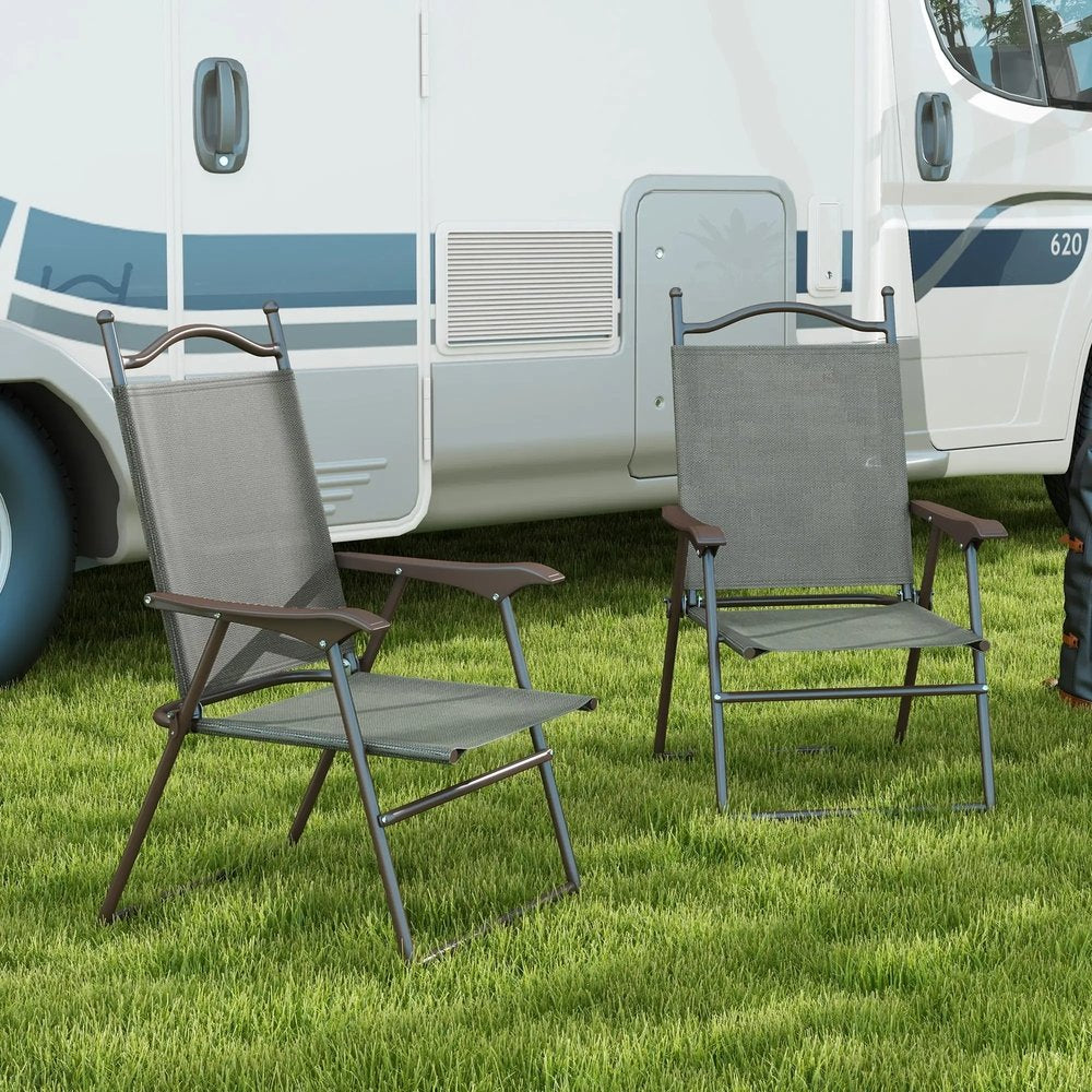 Outsunny Set of Two Folding Garden Chairs, with Fabric Mesh Seats 23