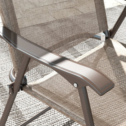 Outsunny Set of Two Folding Garden Chairs, with Fabric Mesh Seats 39