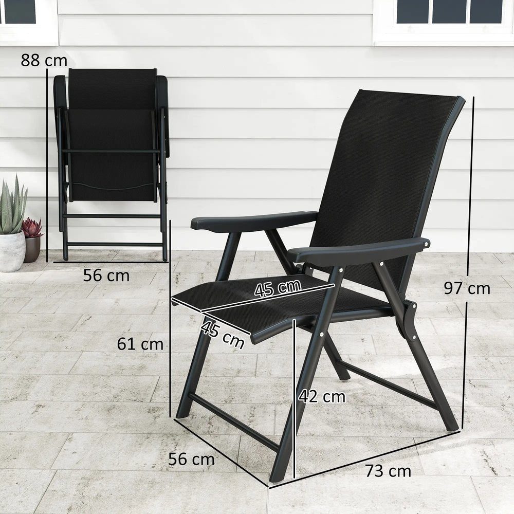 Outsunny Set of Two Folding Outdoor Chairs 2